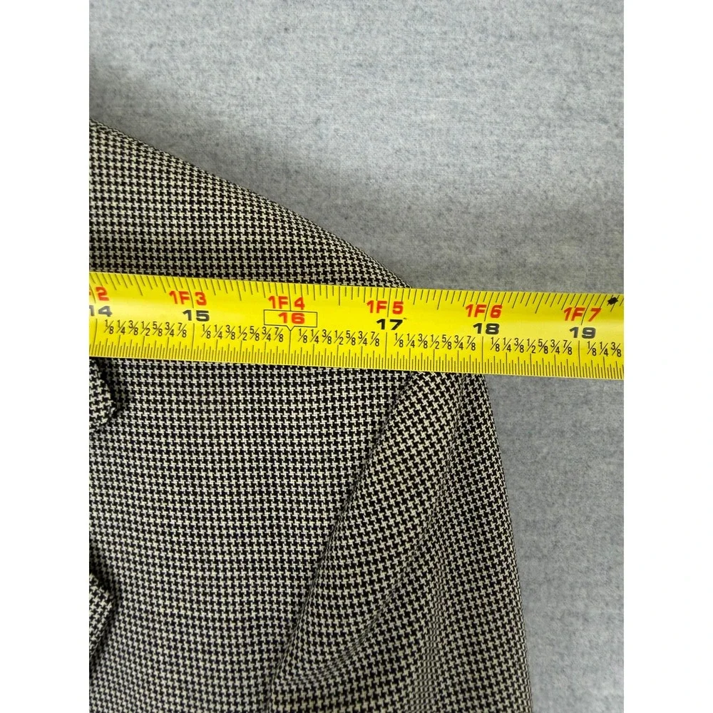 Polo Ralph Lauren Vintage Houndstooth Blazer 38R Tan Black USA Made Sport Coat